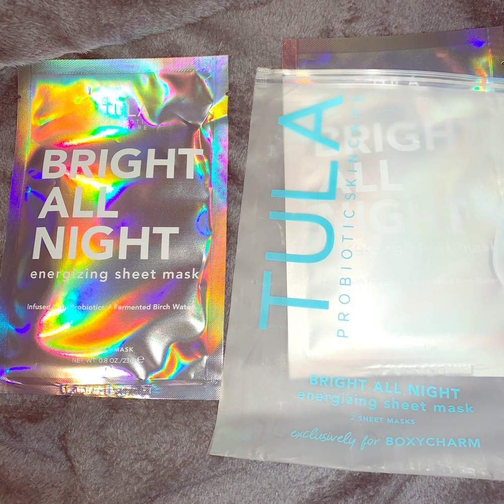 Tula bright all night face mask x2